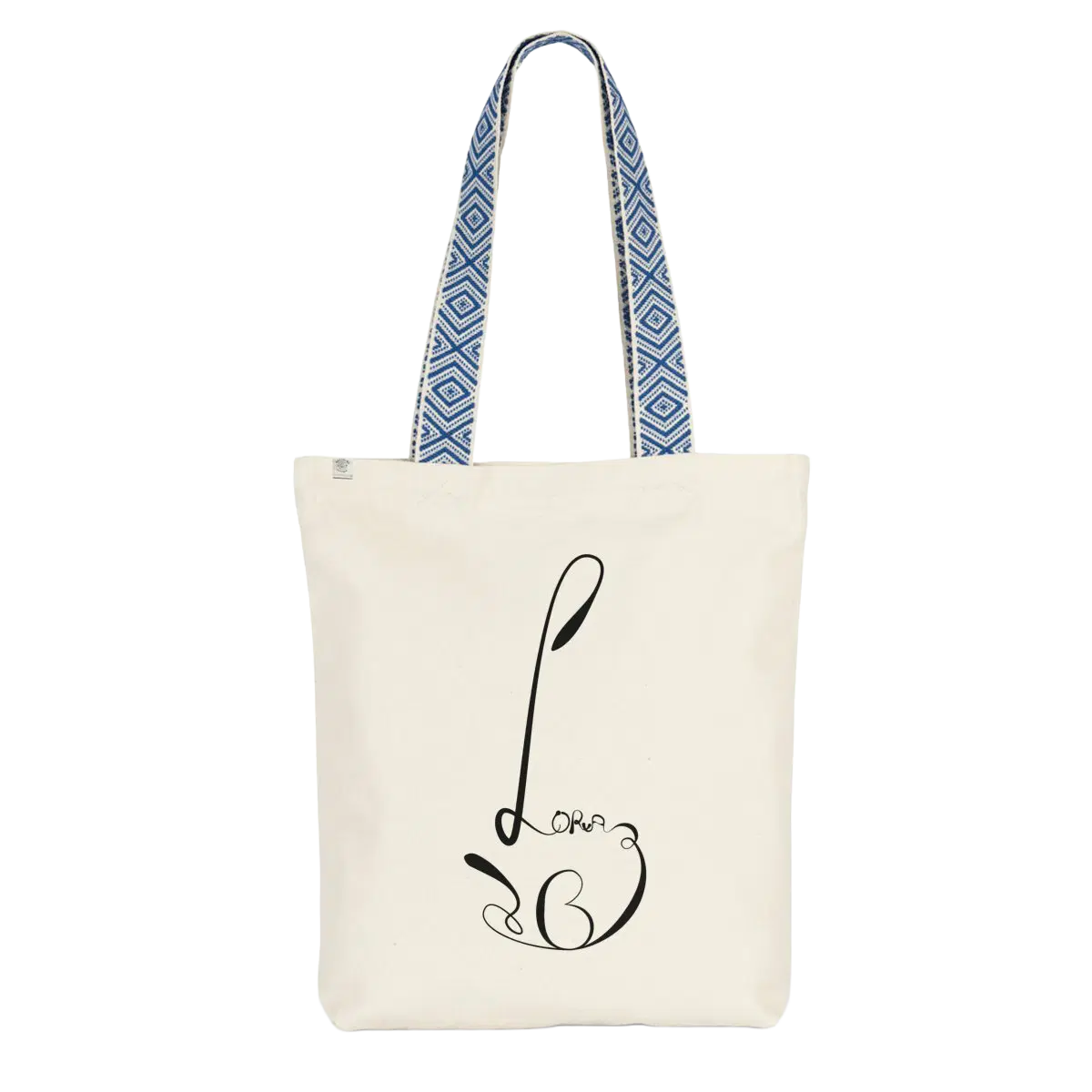 L-Bag with blue patterned strap